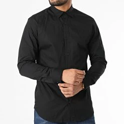 Le moins cher 🧨 Lot De 2 Chemises A Manches Longues Joe Blanc Noir de Jack And Jones ❤️ -Jack And Jones Soldes jack and jones 333884 12182995 BLACK WHITE 20220826T143042 04