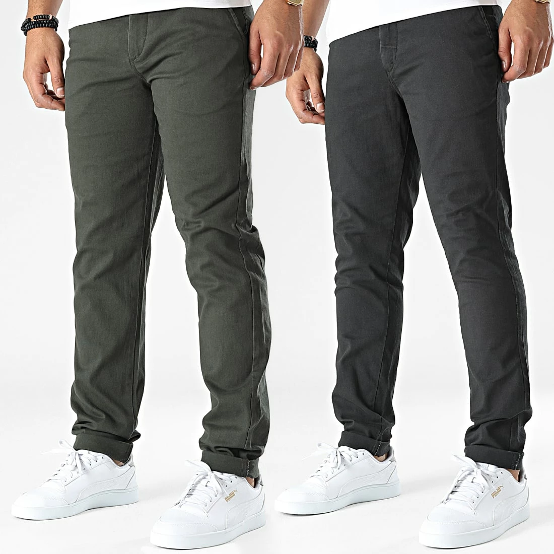 Vente flash 🧨 Lot De 2 Pantalons Chino Stollie Dave Vert Kaki Gris Anthracite de Jack And Jones 👏 1 Vente flash 🧨 Lot De 2 Pantalons Chino Stollie Dave Vert Kaki Gris Anthracite de Jack And Jones 👏