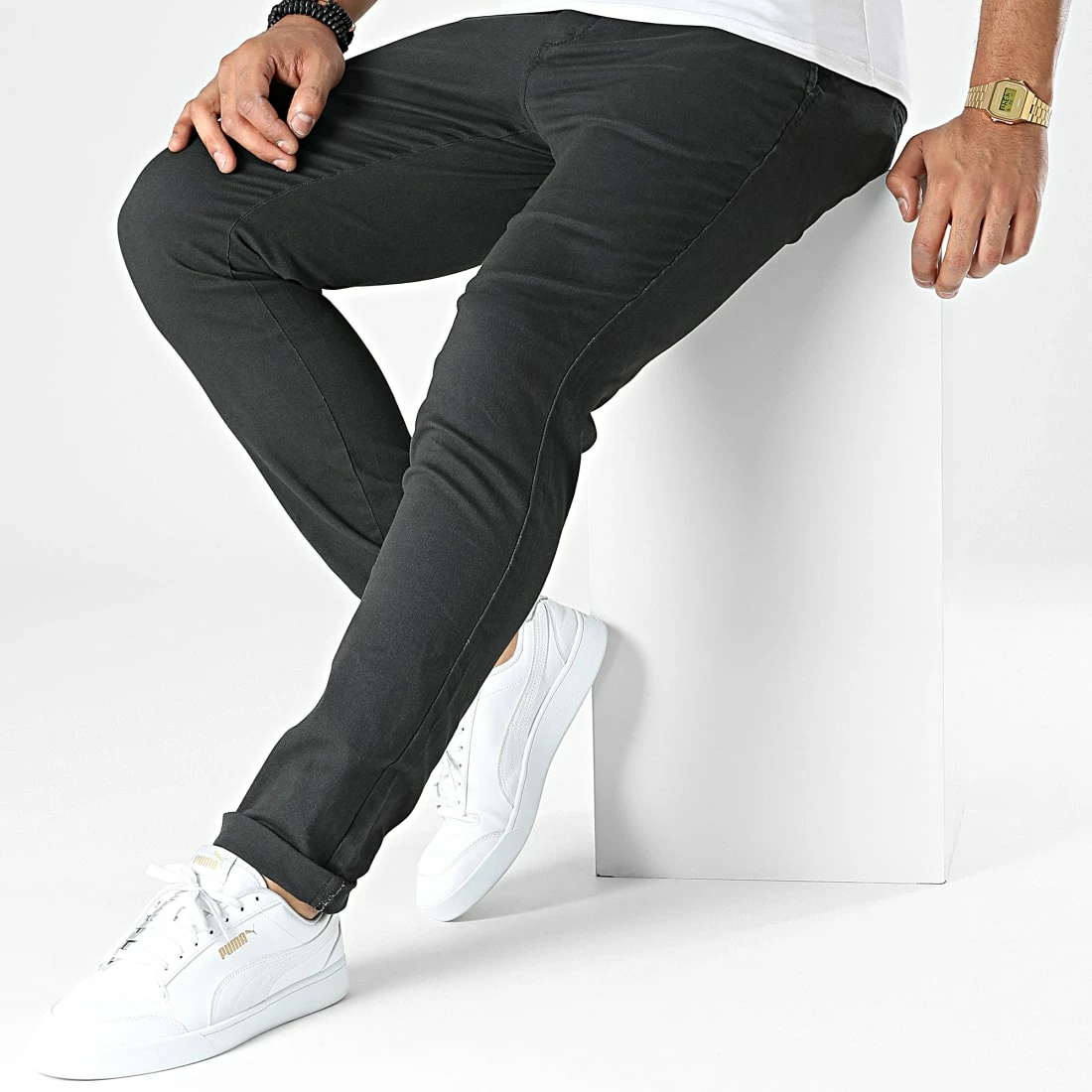 Vente flash 🧨 Lot De 2 Pantalons Chino Stollie Dave Vert Kaki Gris Anthracite de Jack And Jones 👏 3 Vente flash 🧨 Lot De 2 Pantalons Chino Stollie Dave Vert Kaki Gris Anthracite de Jack And Jones 👏 – Image 3