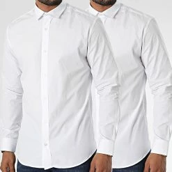 Coupon ✨ Lot De 2 Chemises A Manches Longues Joe Blanc de Jack And Jones 🧨
