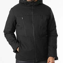 De gros 😀 Veste Zippée Capuche Abel Noir de Jack And Jones 👏 -Jack And Jones Soldes jack and jones 334110 12214640 BLACK 20220825T155141 03