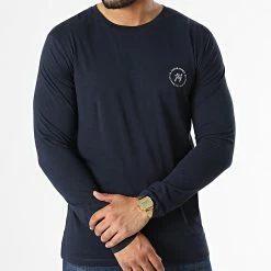 Vente flash ✨ Tee 👚 Shirt Manches Longues 12221265 Bleu Marine Noir de Jack And Jones ⌛ -Jack And Jones Soldes jack and jones 334114 12221265 BLAZER NAVY BLAZER 20220824T160702 04