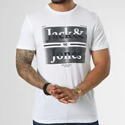 Remise 👏 Tee 👕 Shirt Aiden Blanc de Jack And Jones 🔔 -Jack And Jones Soldes jack and jones 334850 12211194 WHITE 20220901T152646 03