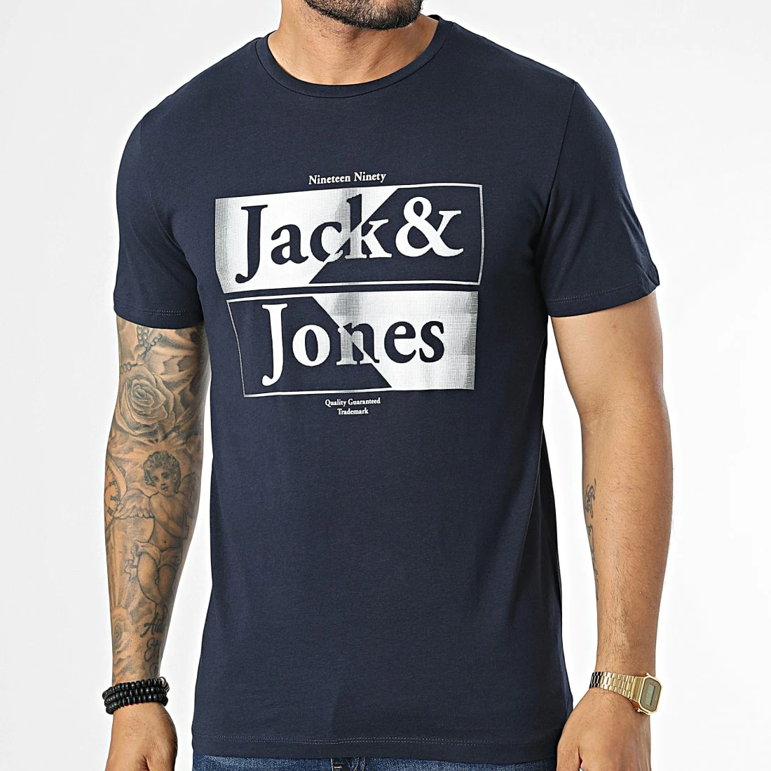 De gros ❤️ Tee 👕 Shirt Aiden Bleu Marine de Jack And Jones 😍 1 De gros ❤️ Tee 👕 Shirt Aiden Bleu Marine de Jack And Jones 😍