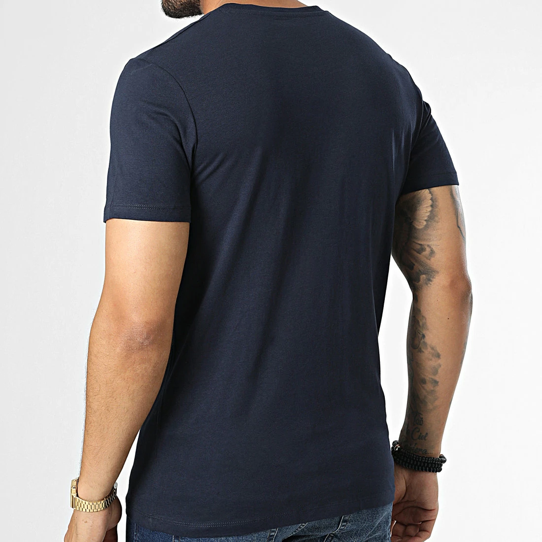 De gros ❤️ Tee 👕 Shirt Aiden Bleu Marine de Jack And Jones 😍 4 De gros ❤️ Tee 👕 Shirt Aiden Bleu Marine de Jack And Jones 😍 – Image 4