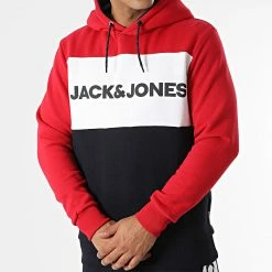 Acheter 👏 Ensemble De Survetement Logo Blocking Bleu Marine Blanc Rouge de Jack And Jones 🧨 -Jack And Jones Soldes jack and jones 334921 12220850 TANGO RED 20220906T142343 03