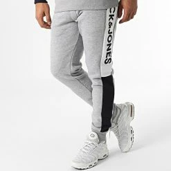 Coupon 😍 Ensemble De Survetement Logo Blocking Gris Chiné Blanc Bleu Marine de Jack And Jones ❤️ -Jack And Jones Soldes jack and jones 334923 12220850 NAVY BLAZER 20220906T142008 04