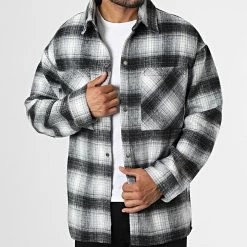 De gros 🔔 Surchemise A Carreaux Bane Gris Anthracite Blanc de Jack And Jones 👏