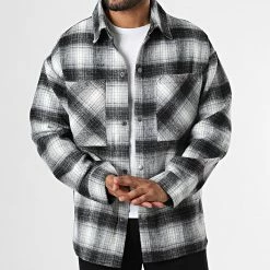 De gros 🔔 Surchemise A Carreaux Bane Gris Anthracite Blanc de Jack And Jones 👏 -Jack And Jones Soldes jack and jones 334963 12204201 GREY MEL CHECK 20220905T155617 03
