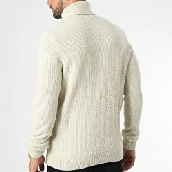 Meilleure vente 👏 Pull Col Roulé Damian Beige de Jack And Jones ❤️ -Jack And Jones Soldes jack and jones 334971 12215785 MOONBEAM 20220902T161903 04