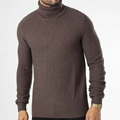 Meilleur prix 🧨 Pull Col Roulé Damian Marron de Jack And Jones 😀