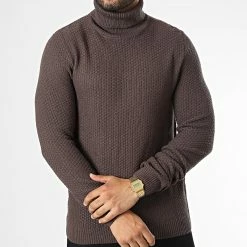 Meilleur prix 🧨 Pull Col Roulé Damian Marron de Jack And Jones 😀 -Jack And Jones Soldes jack and jones 334977 12215785 SEAL BROWN 20220902T161828 03