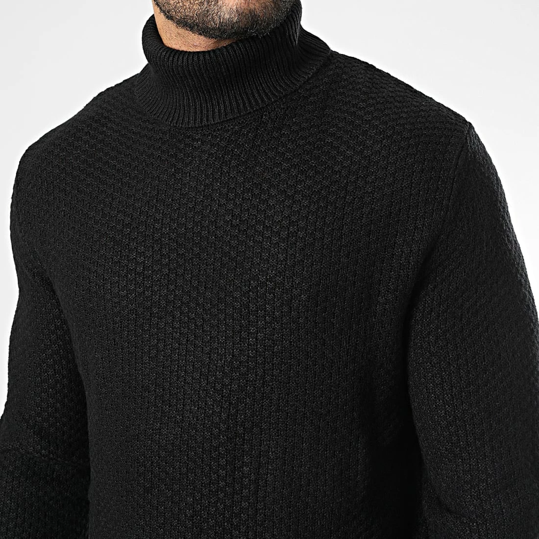 Le moins cher 🛒 Pull Col Roulé Damian Noir de Jack And Jones 🧨 2 Le moins cher 🛒 Pull Col Roulé Damian Noir de Jack And Jones 🧨 – Image 2