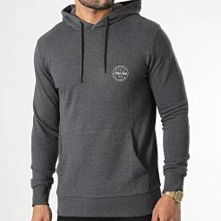 Le moins cher ❤️ Sweat Capuche Shark Gris Anthracite Chiné de Jack And Jones 👍