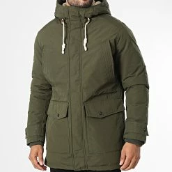 Meilleure vente 😀 Parka Capuche Mash Teddy Vert Kaki de Jack And Jones 🛒 -Jack And Jones Soldes jack and jones 335083 12211771 FOREST NIGHT 20220831T161635 03