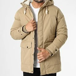 Promo 🔔 Parka Capuche Mash Teddy Beige de Jack And Jones 🔥