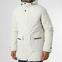 Sortie 🎉 Parka Capuche Tiko Beige de Jack And Jones 😀