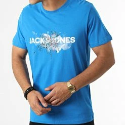 Promo 🤩 Tee 👚 Shirt Tear 12211714 Bleu de Jack And Jones ⭐ -Jack And Jones Soldes jack and jones 335625 12211714 SKYDIVER 20220906T160348 03