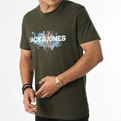 De gros 🎉 Tee 👕 Shirt Tear 12211714 Vert Kaki de Jack And Jones 🛒 -Jack And Jones Soldes jack and jones 335627 12211714 ROSIN 20220906T160306 03