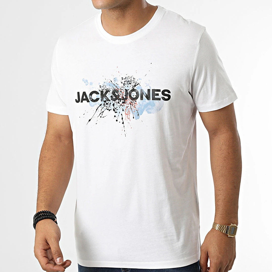 Budget ⭐ Tee 👕 Shirt Tear 12211714 Blanc de Jack And Jones 🤩 1 Budget ⭐ Tee 👕 Shirt Tear 12211714 Blanc de Jack And Jones 🤩