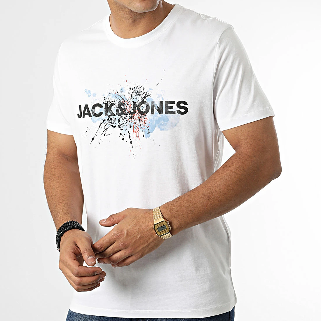 Budget ⭐ Tee 👕 Shirt Tear 12211714 Blanc de Jack And Jones 🤩 3 Budget ⭐ Tee 👕 Shirt Tear 12211714 Blanc de Jack And Jones 🤩 – Image 3