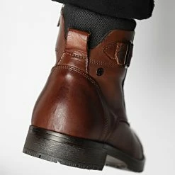 Meilleure vente 😀 Boots Albany Leather 12140938 Brown Stone de Jack And Jones 😉 -Jack And Jones Soldes jack and jones 335663 12140938 BROWN STONE 20220906T142746 04