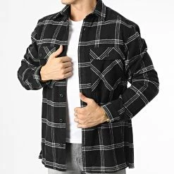 Remise 🛒 Surchemise Oversize A Carreaux Gordon Noir de Jack And Jones ✨