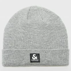 Nouveau ❤️ Bonnet Back To School Gris Chiné de Jack And Jones 💯