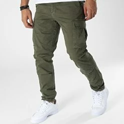 Offres 💯 Pantalon Cargo Ace Tucker Vert Kaki de Jack And Jones ❤️