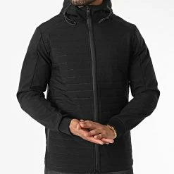Promo 😀 Veste Zippée Capuche Toby 12215938 Noir de Jack And Jones 😀 -Jack And Jones Soldes jack and jones 336135 12215938 BLACK 20220907T150455 03