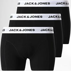 Grosses soldes 🌟 Lot De 3 Boxers Basic Noir de Jack And Jones 🥰
