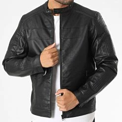 Budget 💯 Veste Biker Reed 12215715 Noir de Jack And Jones 💯