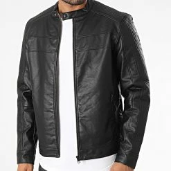 Budget 💯 Veste Biker Reed 12215715 Noir de Jack And Jones 💯 -Jack And Jones Soldes jack and jones 336147 12215715 BLACK 20220907T145957 03
