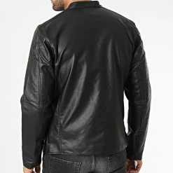 Budget 💯 Veste Biker Reed 12215715 Noir de Jack And Jones 💯 -Jack And Jones Soldes jack and jones 336147 12215715 BLACK 20220907T145959 04