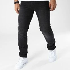 Bon marché ⭐ Jean Slim Tim Original Noir de Jack And Jones 💯