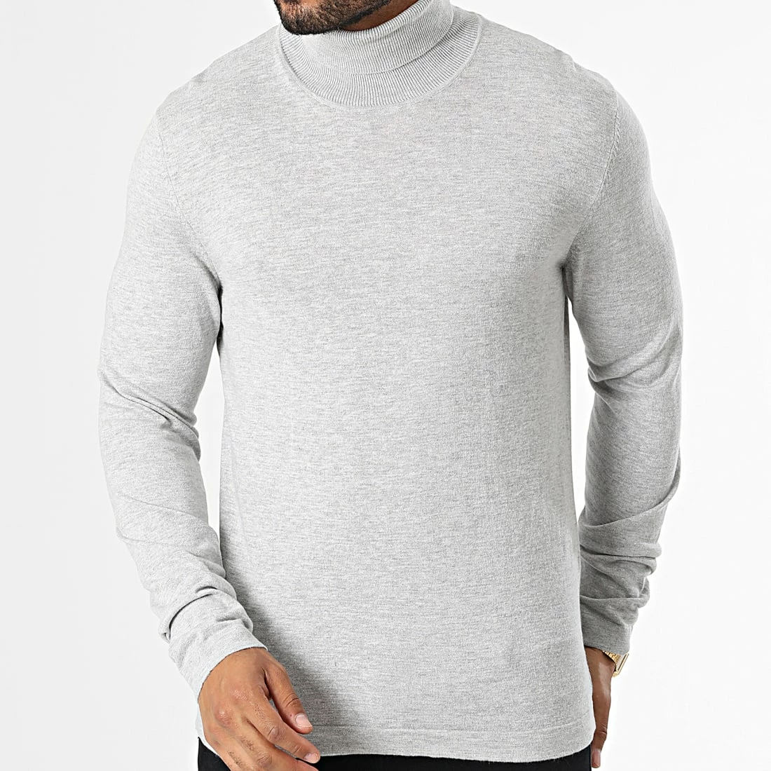Remise 👏 Pull Col Roulé Rogan Knit 12196902 Gris Chiné de Jack And Jones ✔️ 3 Remise 👏 Pull Col Roulé Rogan Knit 12196902 Gris Chiné de Jack And Jones ✔️ – Image 3