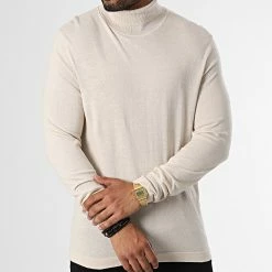Le moins cher 👏 Pull Col Roulé Rogan Knit 12196902 Beige Clair de Jack And Jones 🎉 -Jack And Jones Soldes jack and jones 336672 12196902 MOONBEAM 20220916T150407 03
