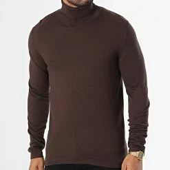 Le moins cher 🧨 Pull Col Roulé Rogan Knit 12196902 Marron de Jack And Jones ⌛