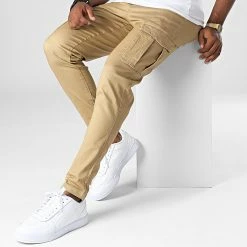 Meilleure affaire 👍 Pantalon Cargo Slim Stace Dex Camel de Jack And Jones 😉 -Jack And Jones Soldes jack and jones 336836 12194240 KELP SOLID 20220915T154946 03