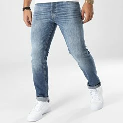 De gros 🎉 Jean Slim Tim Vintage Bleu Denim de Jack And Jones 🥰