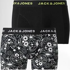 Meilleure affaire 😍 Lot De 2 Boxers Sugar Skull Noir de Jack And Jones ⭐