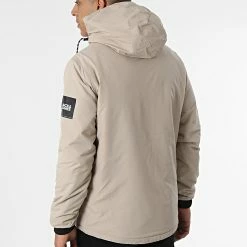 Bon marché 🔔 Veste Zippée Capuche Lock Beige de Jack And Jones 👏 -Jack And Jones Soldes jack and jones 336897 12217183 CROCKERY 20221010T140016 04