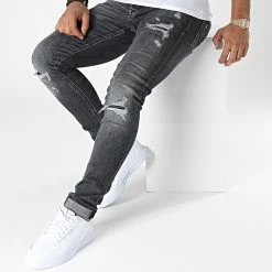 Nouveau 🛒 Jean Skinny Liam Seal Noir de Jack And Jones 😀 -Jack And Jones Soldes jack and jones 337034 12217265 BLACK DENIM 20220919T160629 03