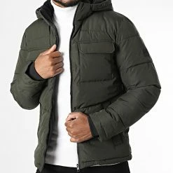 Le moins cher 😀 Doudoune Capuche Brady Vert Kaki de Jack And Jones 😀