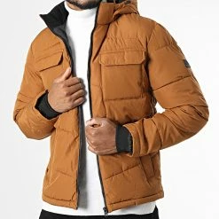 Remise 👍 Doudoune Capuche Brady Camel de Jack And Jones 🤩