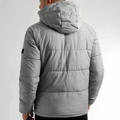 Nouveau ✨ Doudoune Capuche Brady Gris Chiné de Jack And Jones 🛒 -Jack And Jones Soldes jack and jones 337067 12212233 LIGHT GREY MELANGE 20220912T151433 04