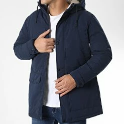 Coupon 👍 Parka Capuche Winner Bleu Marine de Jack And Jones 👏