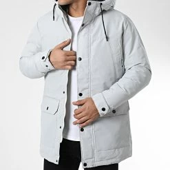 Sortie ✔️ Parka Capuche Winner Gris Clair de Jack And Jones 😍