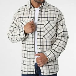 Sortie 🔥 Surchemise A Carreaux Bane Beige de Jack And Jones 🥰