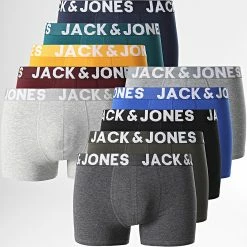 Grosses soldes 🥰 Lot De 10 Boxers Mike Noir Bleu Gris Bordeaux Vert Kaki Jaune de Jack And Jones 😍
